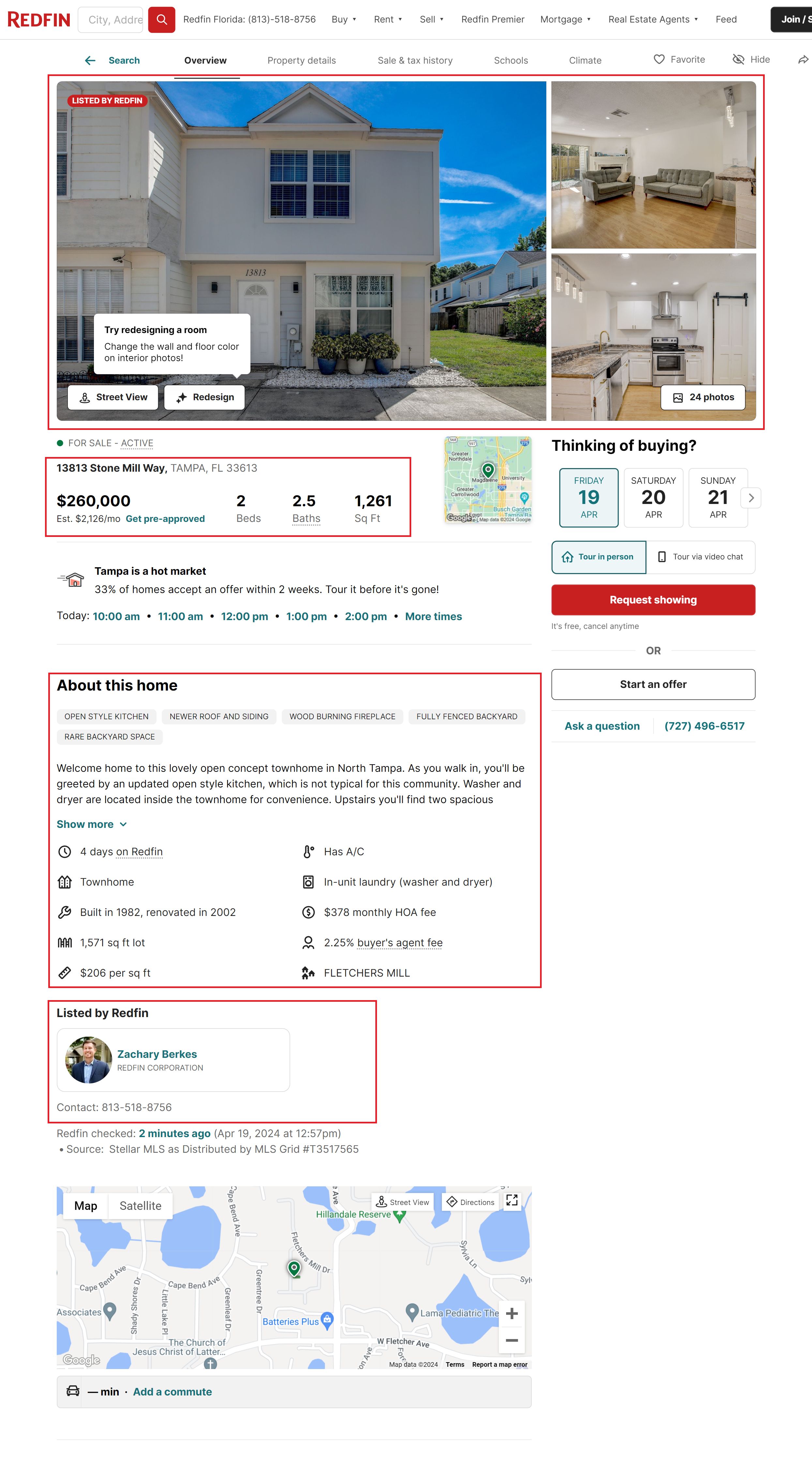 Redfin data from property page