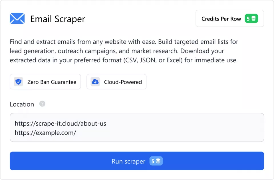 Email Scraper Interface